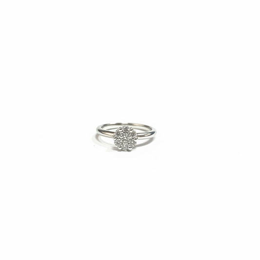 Anello a fiore in oro con diamanti Crivelli