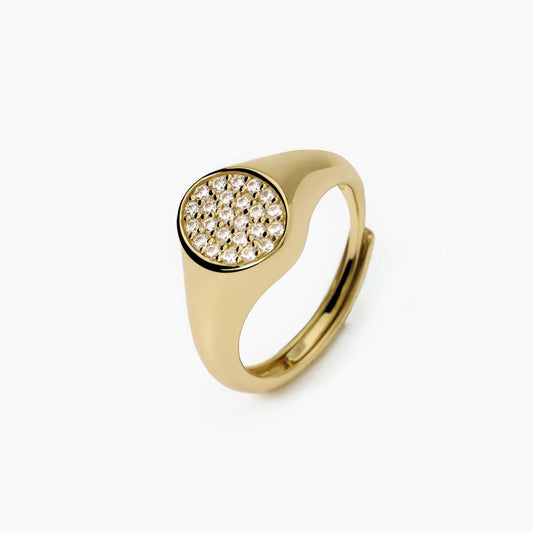 Anello chevalier placcato oro con zirconi Chevalier 523424 Mabina
