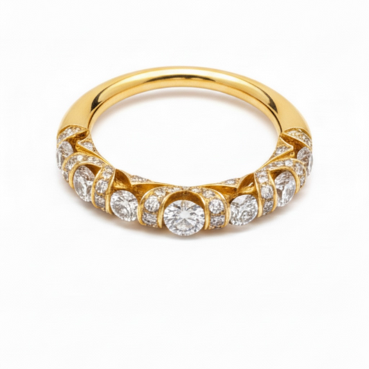 Anello fedina in oro rosa con diamanti Giorgio Visconti AR17125