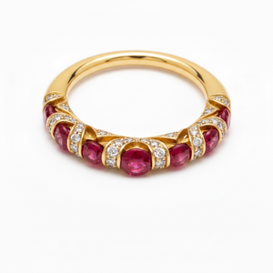 Hai aggiunto Anello fedina in oro rosa con diamanti e rubini Giorgio Visconti AR17125R al tuo carrello.