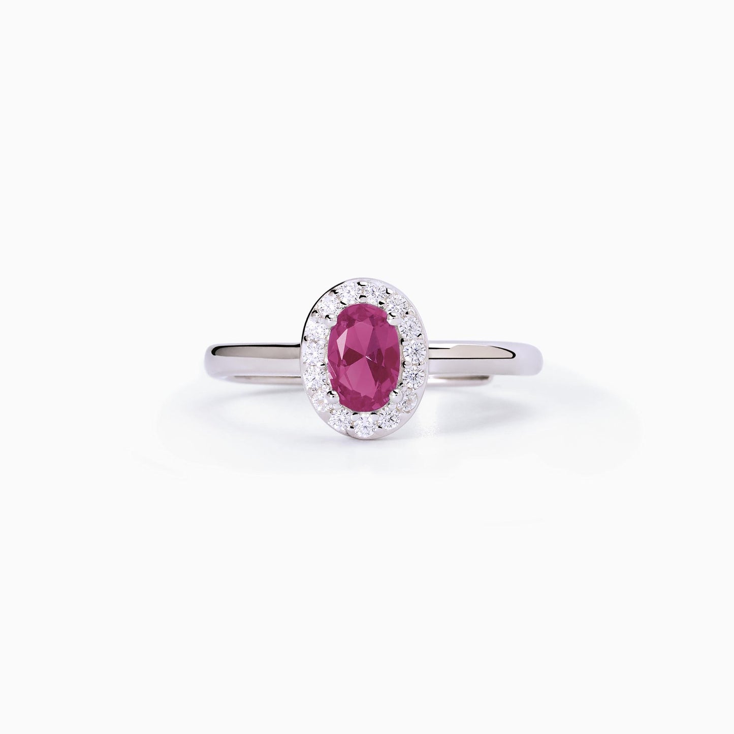 Anello in argento con rubino sintetico ovale e cristalli COOL OR RÉTRO? 523340 Mabina 