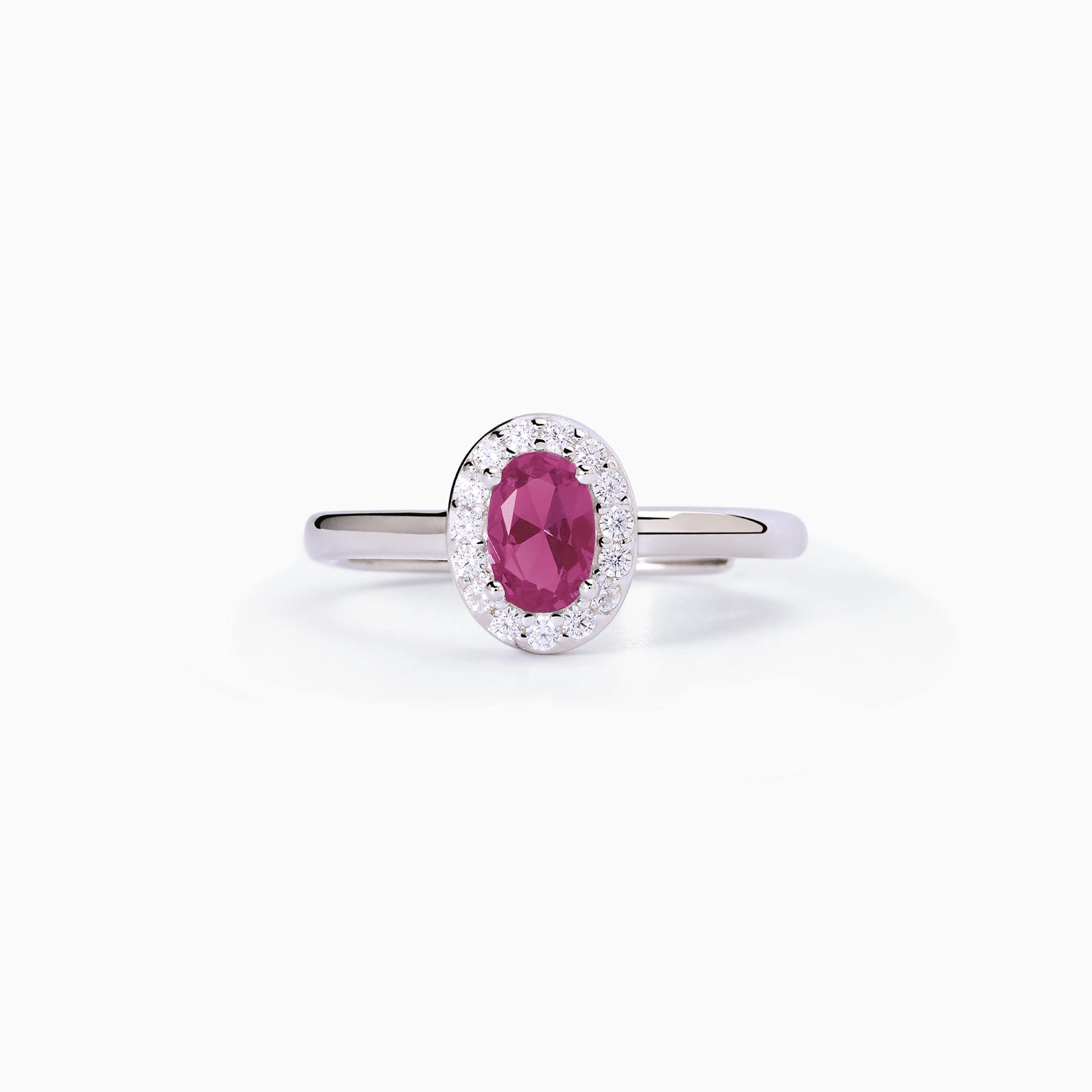 Anello in argento con rubino sintetico ovale e cristalli COOL OR RÉTRO? 523340 Mabina 