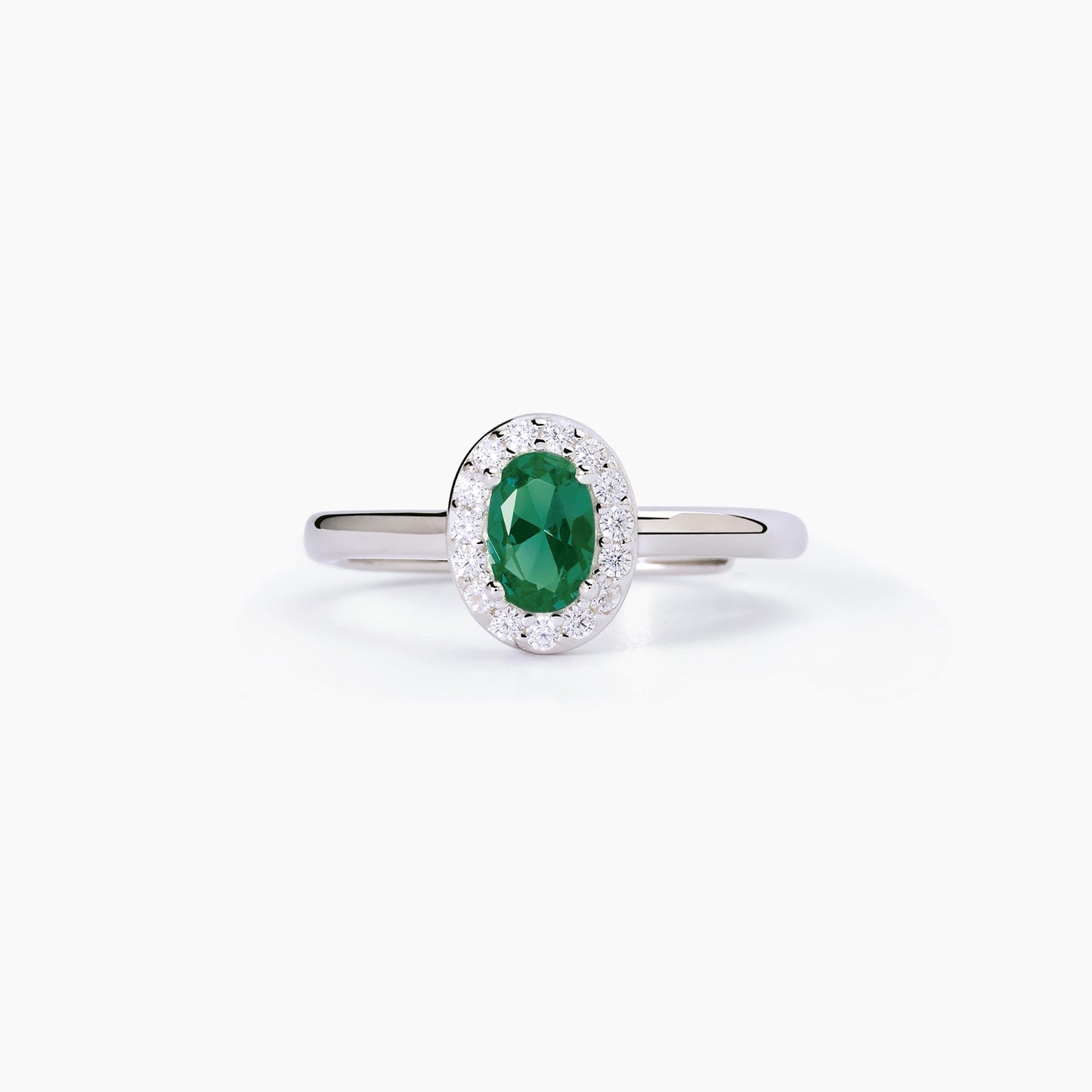 Anello in argento con smeraldo sintetico e zirconi COOL OR RÉTRO? Mabina 523339