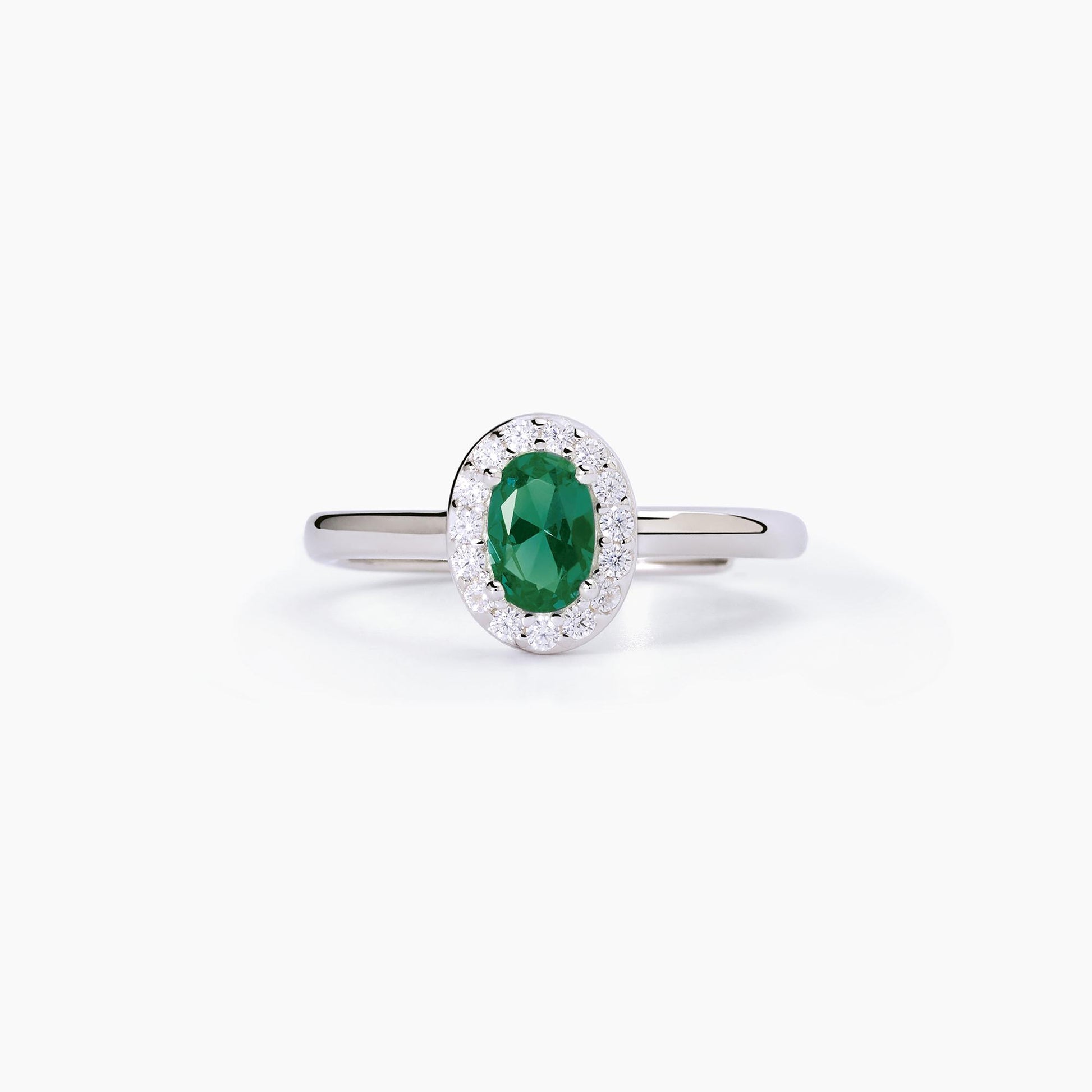 Anello in argento con smeraldo sintetico e zirconi COOL OR RÉTRO? Mabina 523339