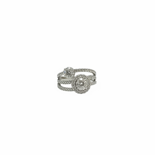 Anello in oro bianco con diamanti  Crivelli