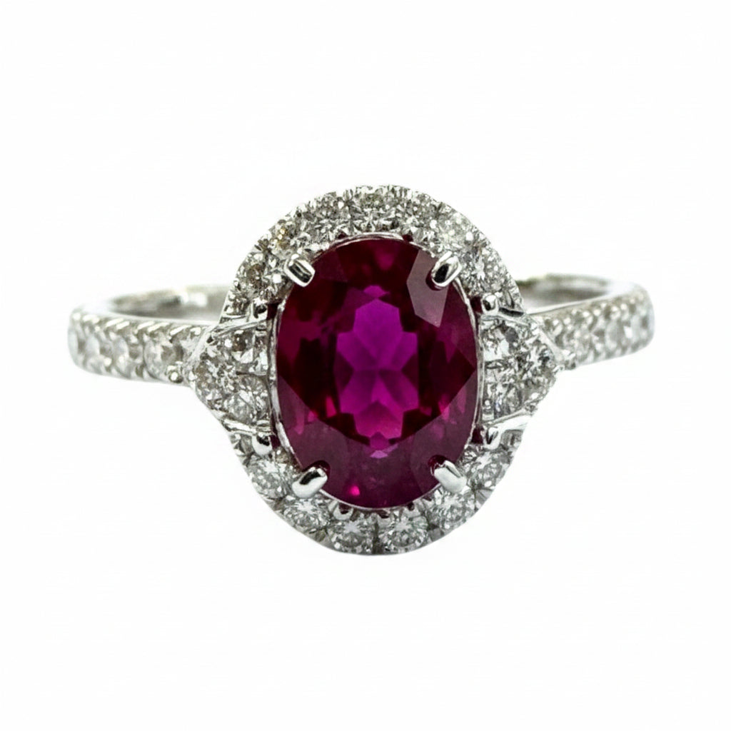 Anello in oro con diamanti e rubino Crivelli 000-4935-326