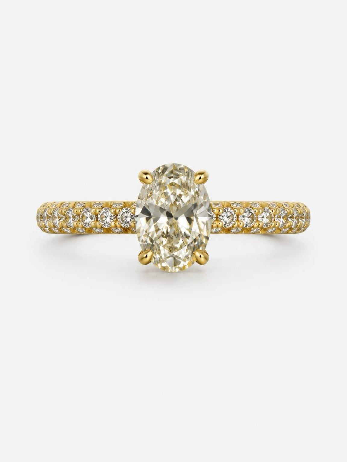 Anello solitario in oro  giallo  con diamanti  Giorgio Visconti