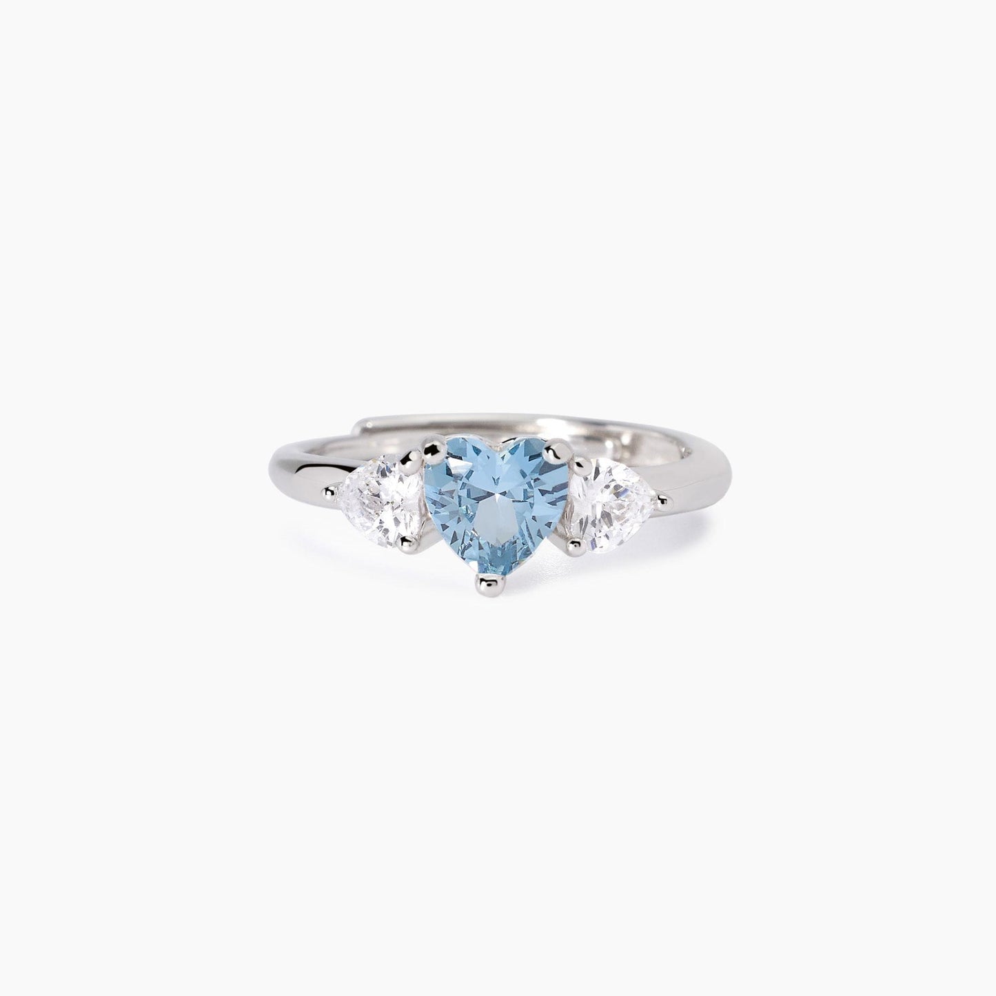 Anello con acquamarina sintetica taglio cuore Lovely Mabina 523442
