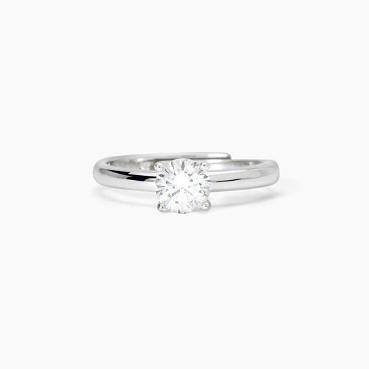 Anello solitario in argento rodiato con zircone SOLITAIRE 523397 Mabina