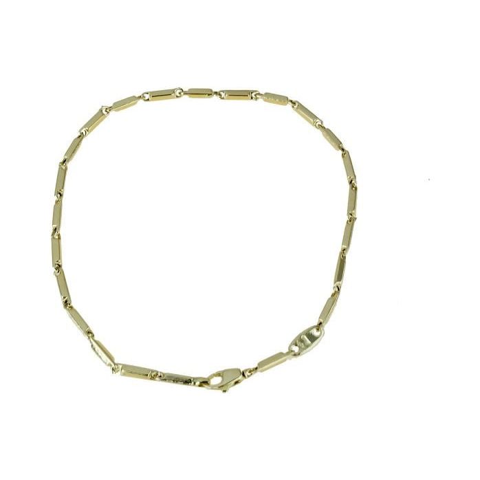 Bracciale Uomo a catena vuota modello tubolare rigato oro  Giallo Br893g