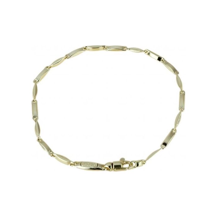 Bracciale Uomo a catena vuota modello tubolare rigato oro  Giallo Br895g