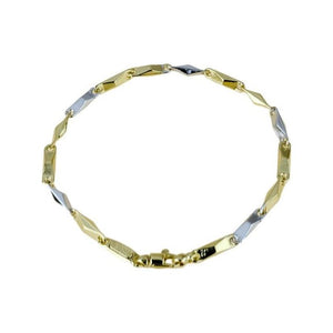 Hai aggiunto Bracciale Uomo a catena vuota modello tubolare rigato oro  Giallo e bianco Br903gc al tuo carrello.