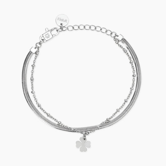 Bracciale con catene e ciondolo quadrifoglio 831070