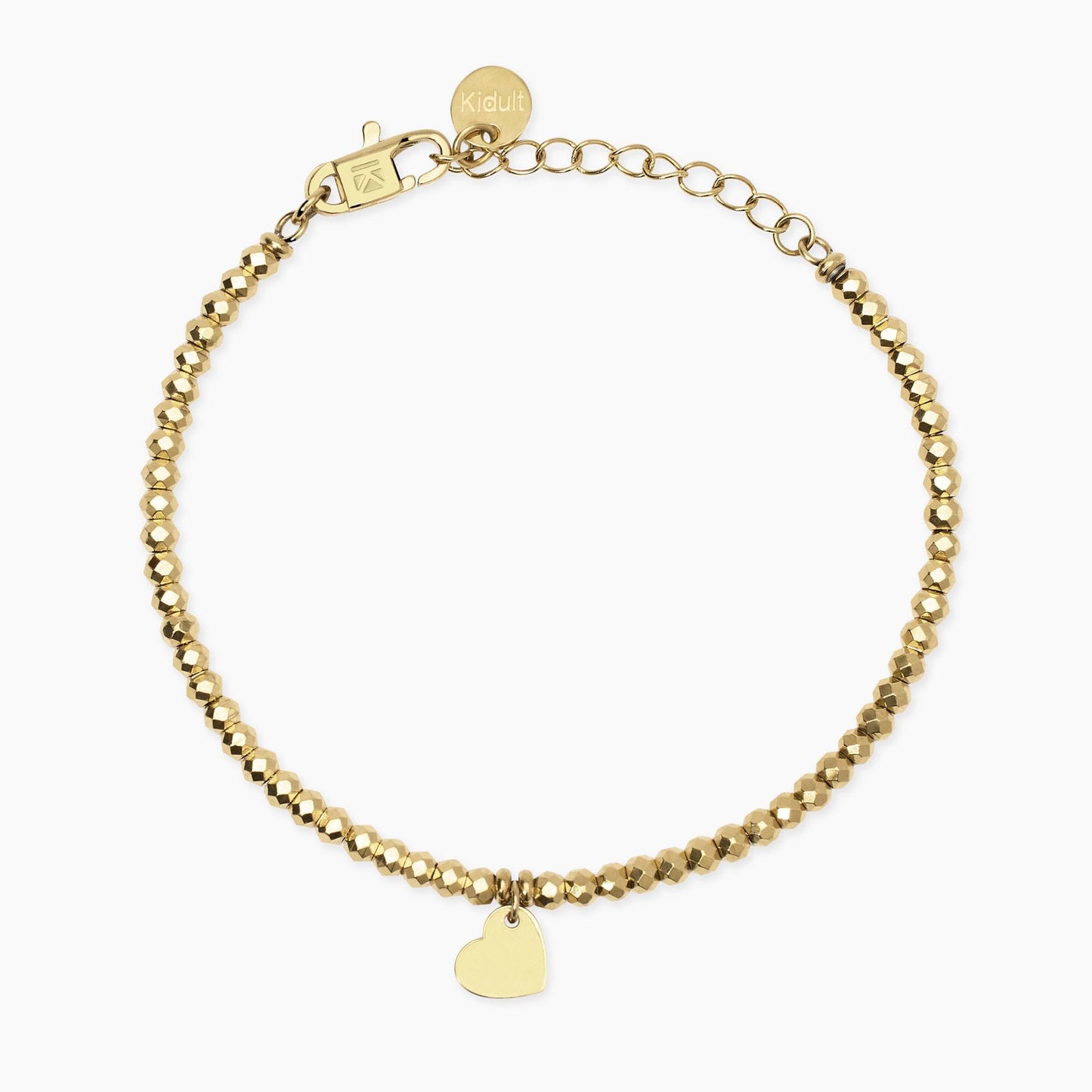 Bracciale dorato con sfere e ciondolo cuore 831074