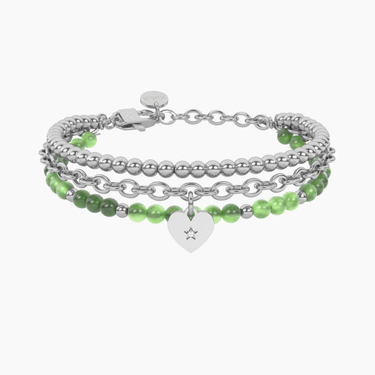 Bracciale giada verde con cuore Cuore | amica Kidult 732321
