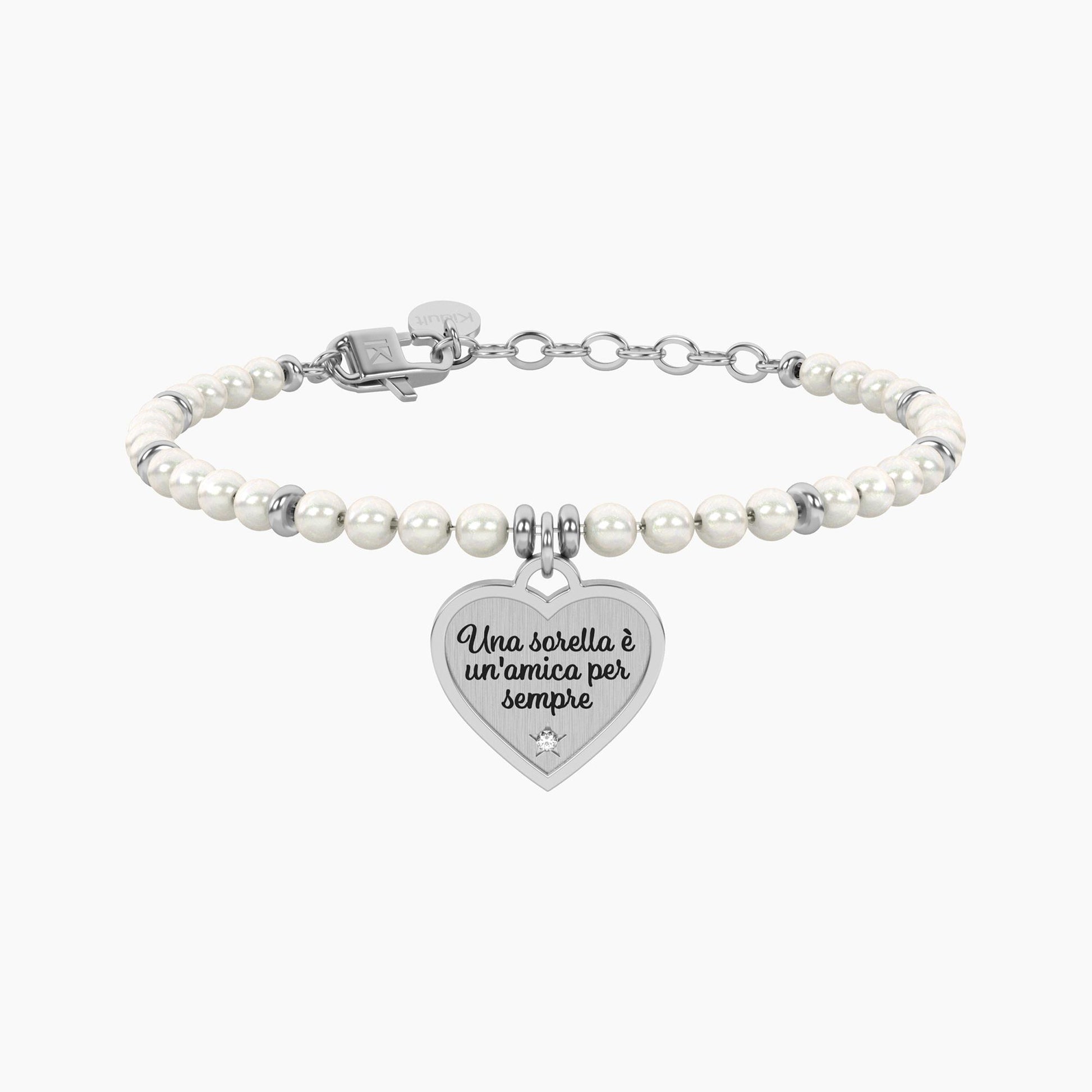 Bracciale perle con ciondolo cuore per sorella Cuore | sorella  Kidult 732337