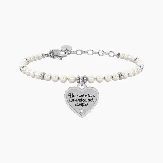 Bracciale perle con ciondolo cuore per sorella Cuore | sorella  Kidult 732337