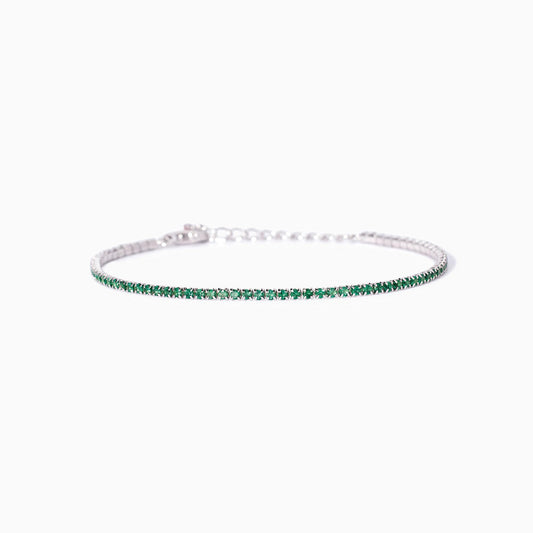 Bracciale tennis con smeraldi sintetici Mini Tennis Mabina 533959