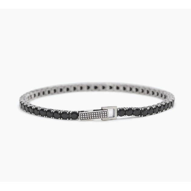 Bracciale tennis da uomo con zirconi neri TENNIS CLUB Mabina 533580