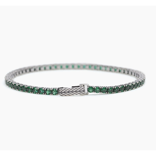 Bracciale tennis da uomo smeraldi sintetici TENNIS CLUB Mabina 533579