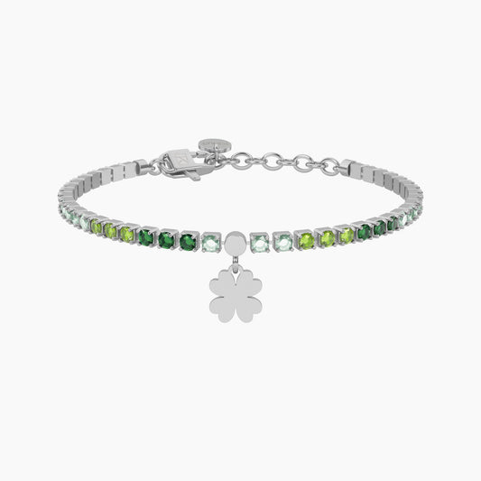 Bracciale tennis verde con quadrifoglio Quadrifoglio | buona fortuna Kidult 732324