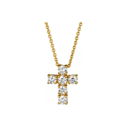Girocollo con croce in oro giallo con diamanti Crivelli  117-C351