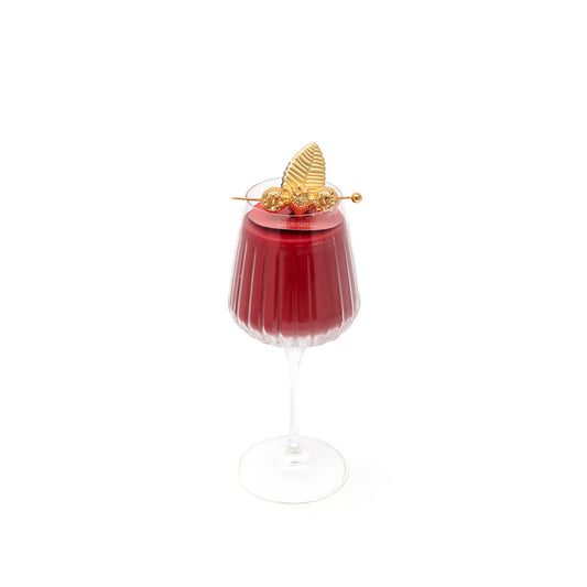 Candela con sottobicchiere e segnaposto – rouge vigne Sequenze