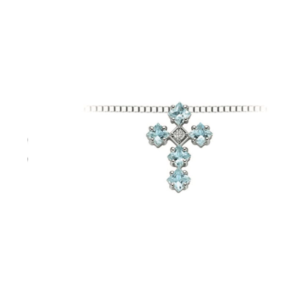 Collana DonnaOro Croce Acquamarina - LPA12094.001