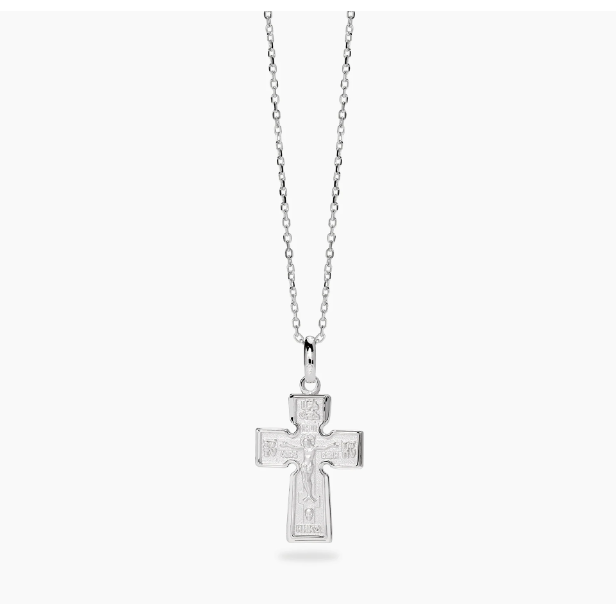Collana da uomo in argento con crocifisso cristiano ortodosso CREDO Mabina 553880