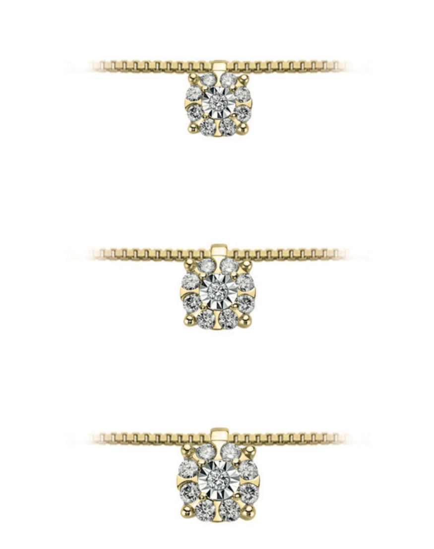 Collana in oro giallo 9kt con brillanti OPF12410