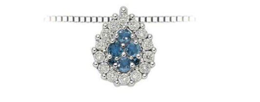 Collana con pendente a goccia con  Brillanti e  Zaffiri  DonnaOro Lpz12907.005