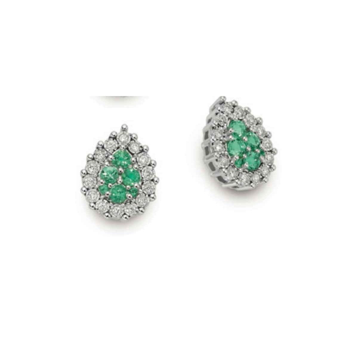 Orecchini DonnaOro in oro  con diamanti e Smeraldi  LOE12906.010