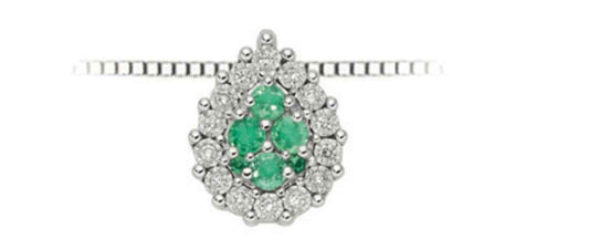 Collana goccia  DonnaOro con Smeraldi e brillanti  - LPE12907.005