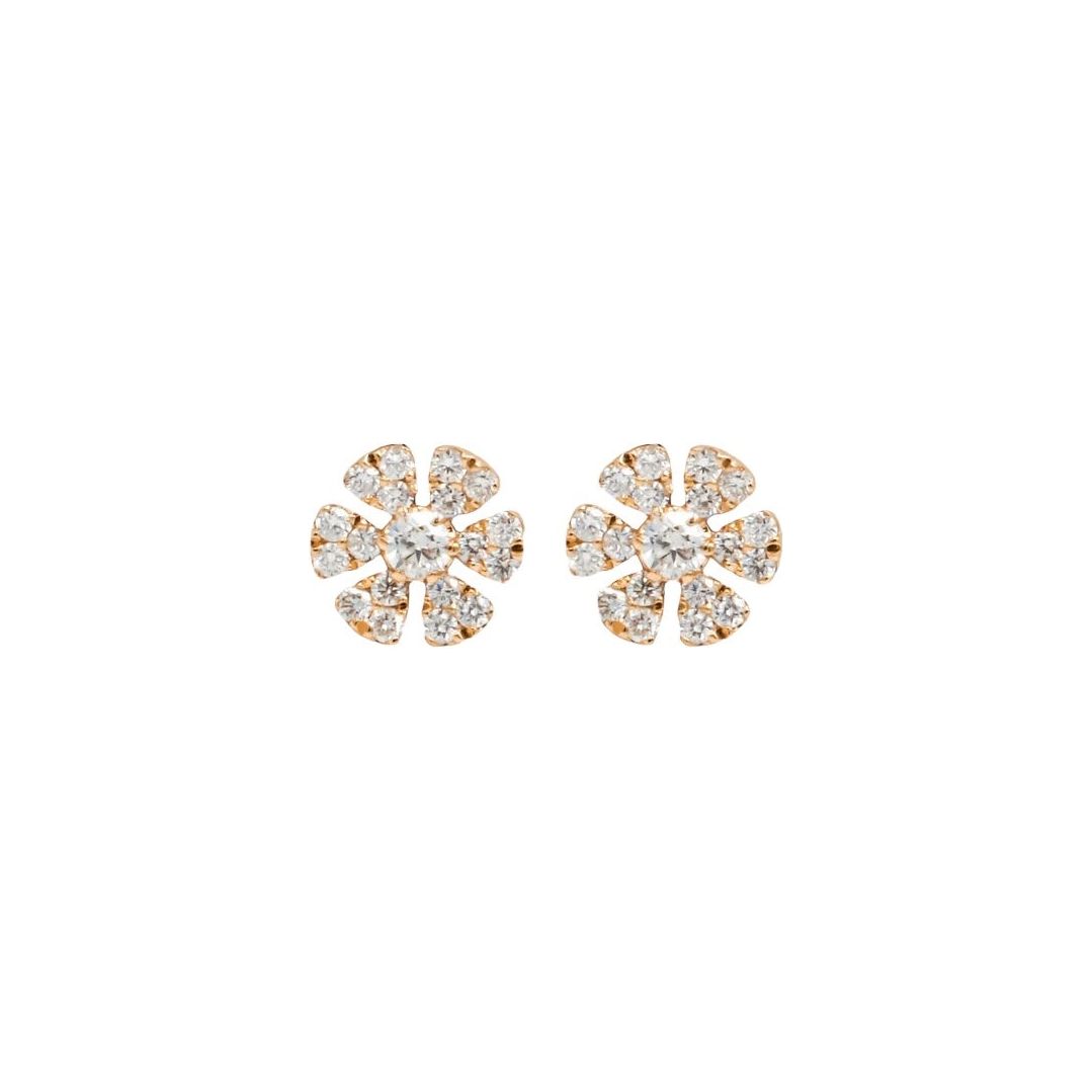 Orecchini A Fiore Di Nascita In Oro 18 Carati | CHESKY | Disco Ovale Con Incisione Floreale | Ipoallergenici, Senza Nichel | Regalo Sentimentale
