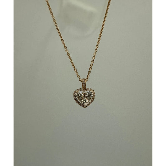 Girocollo con cuore in oro rosa e diamanti Crivelli 035-vp28185