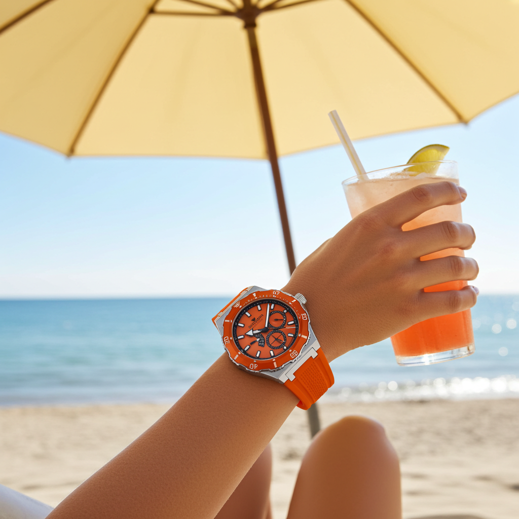 Orologio Pryngeps Jamaica 70° A1216 arancio