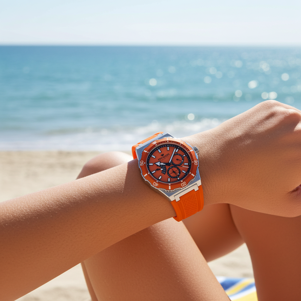 Orologio Pryngeps Jamaica 70° A1216 arancio