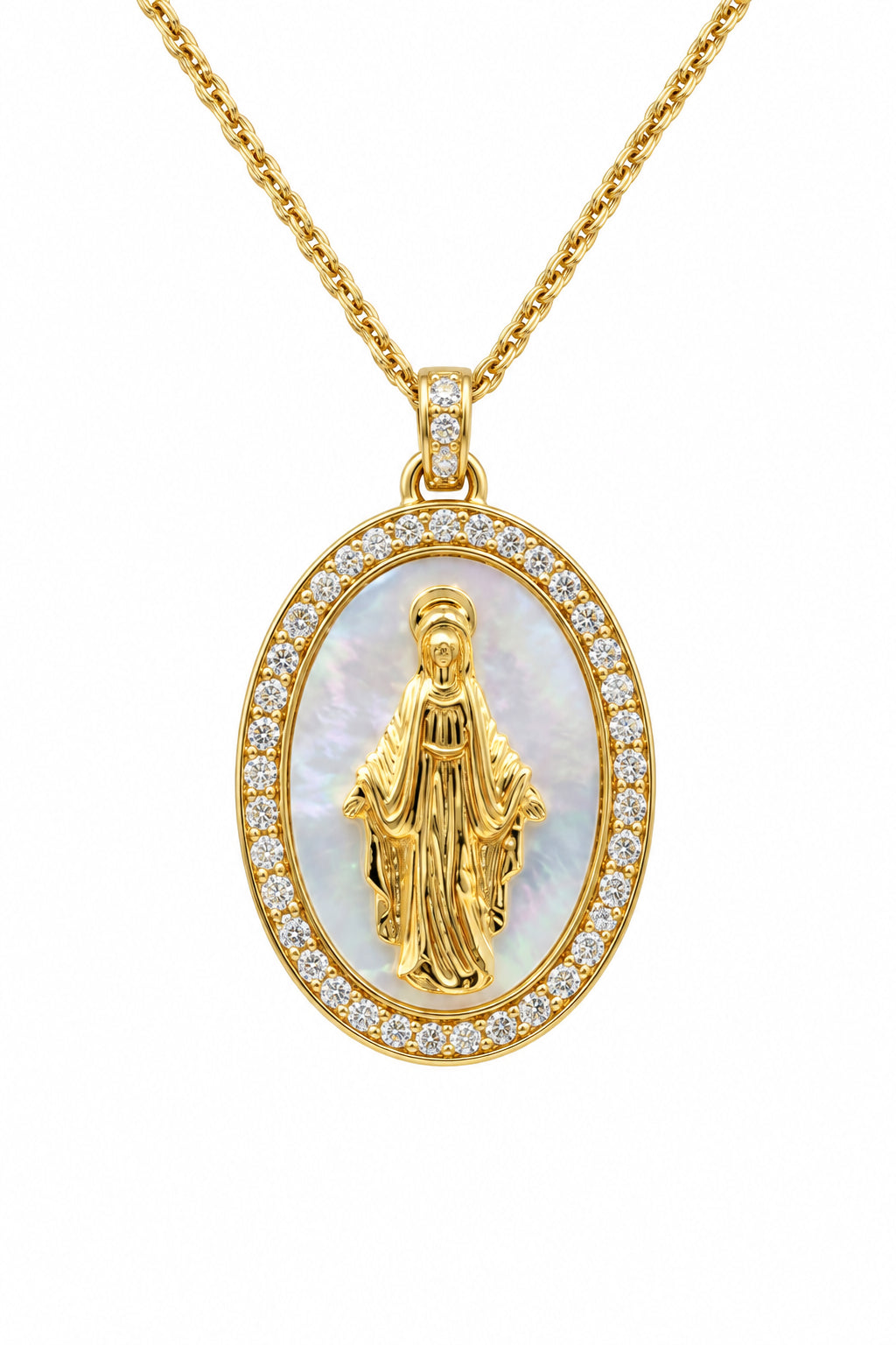 Halsband med Madonna i gult guld, diamanter Crivelli 289-vp9342