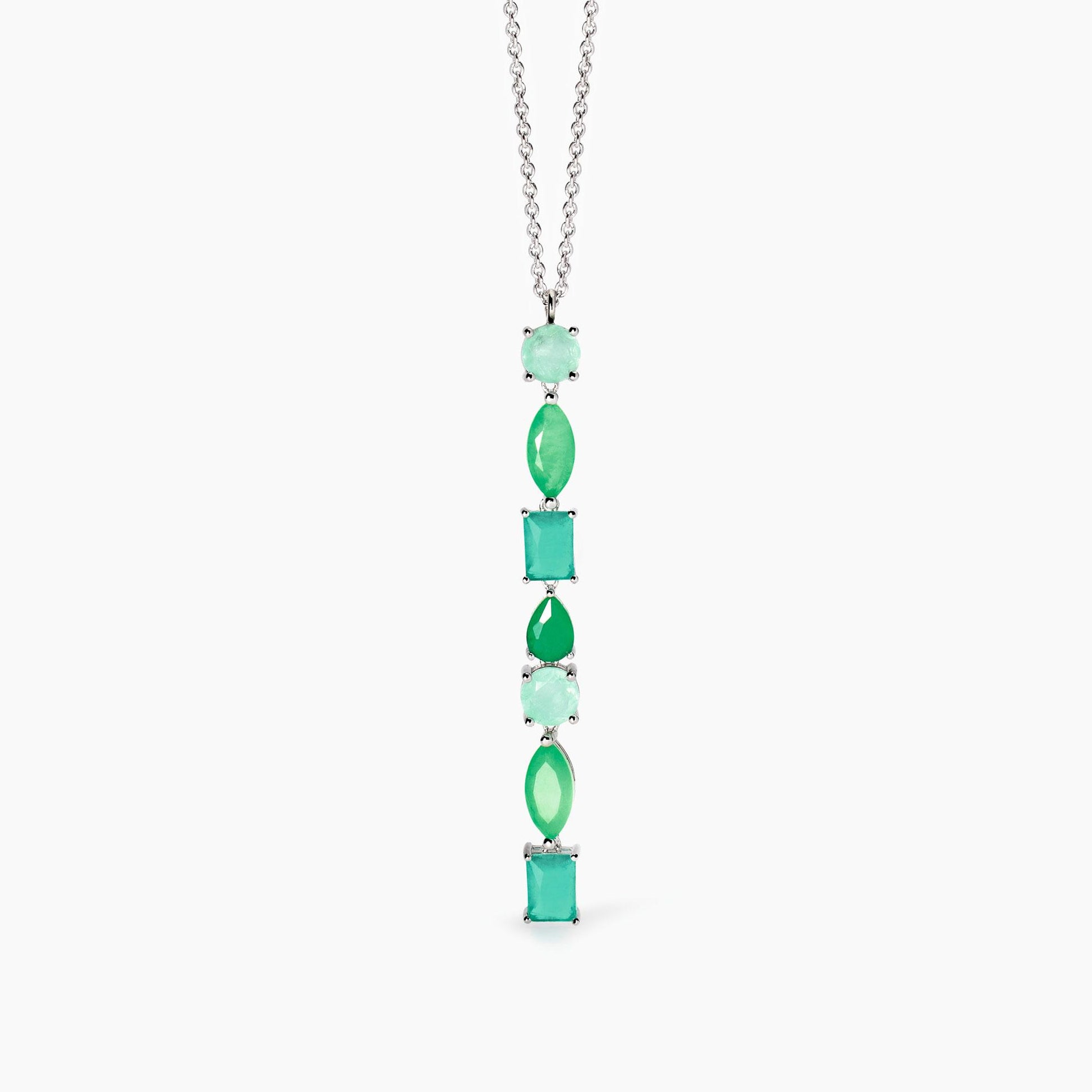 Girocollo con fusion stone glass verde pendente Santorini Mabina 553737