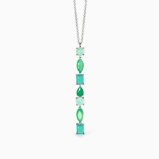 Girocollo con fusion stone glass verde pendente Santorini Mabina 553737