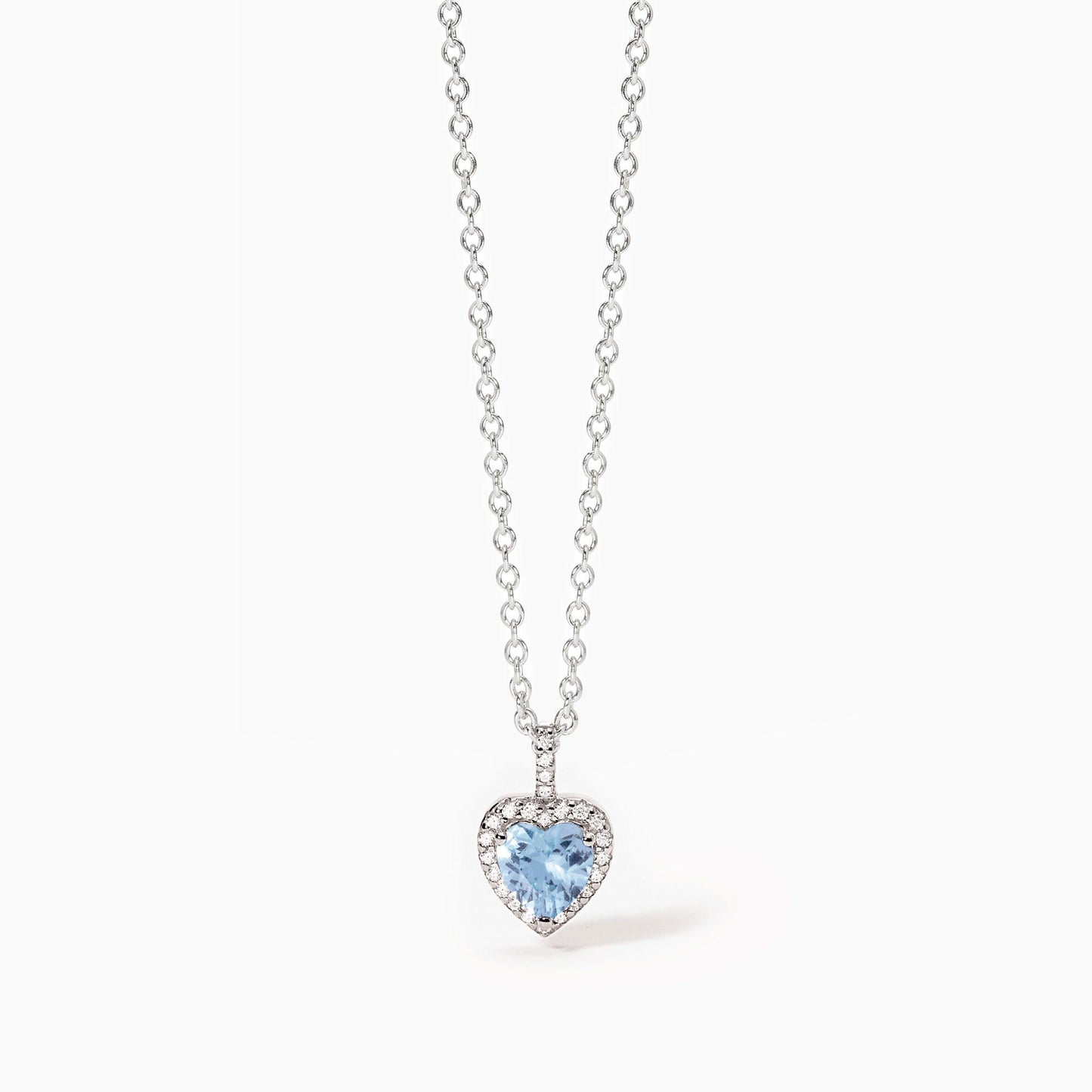 Girocollo in argento con acquamarina sintetica Love Affair Mabina 553729