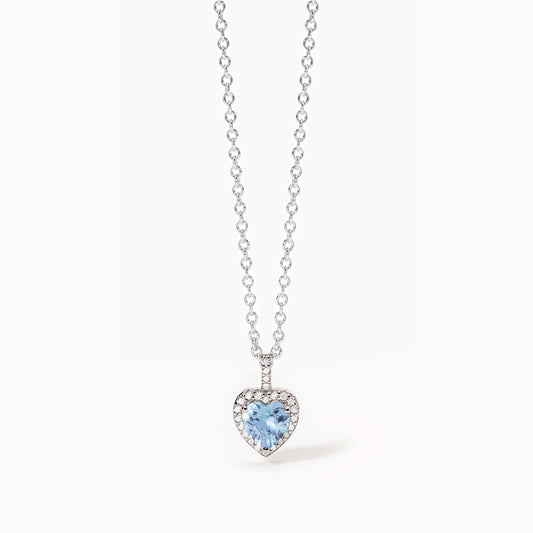 Girocollo in argento con acquamarina sintetica Love Affair Mabina 553729