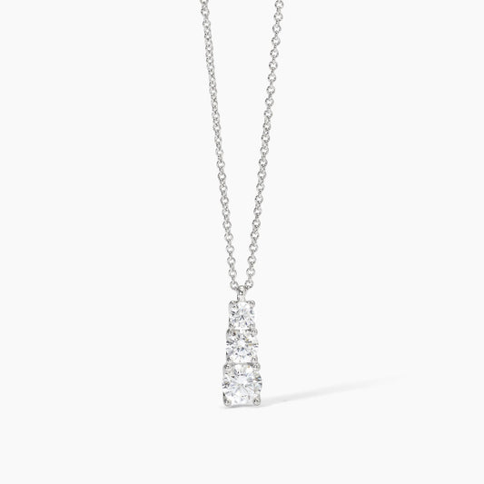 Girocollo in argento con catena forzatina e zirconi bianchi TRILOGY 553642