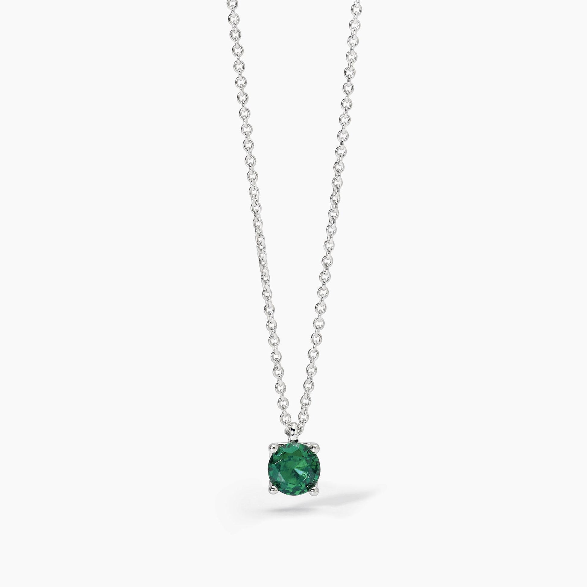 Girocollo in argento con smeraldo sintetico SHINY Mabina 553670