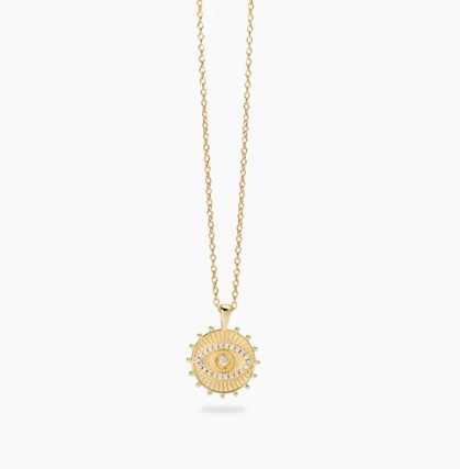 Girocollo in argento dorato con ciondolo occhio LOOK AT ME Mabina 553900