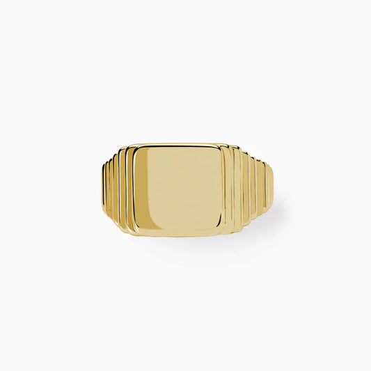 Anello chevalier in argento placcato oro 18K da uomo JOHNNY  523508 Mabina