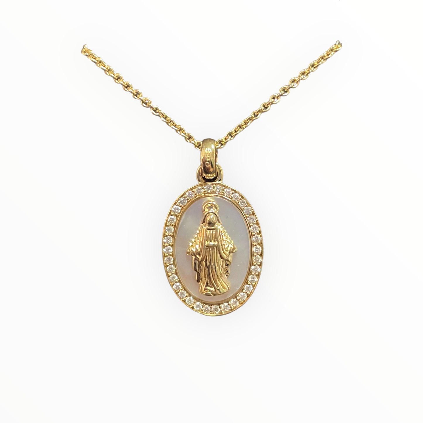 Girocollo con Madonna in oro, diamanti e madreperla Crivelli 289-vp8940-oro