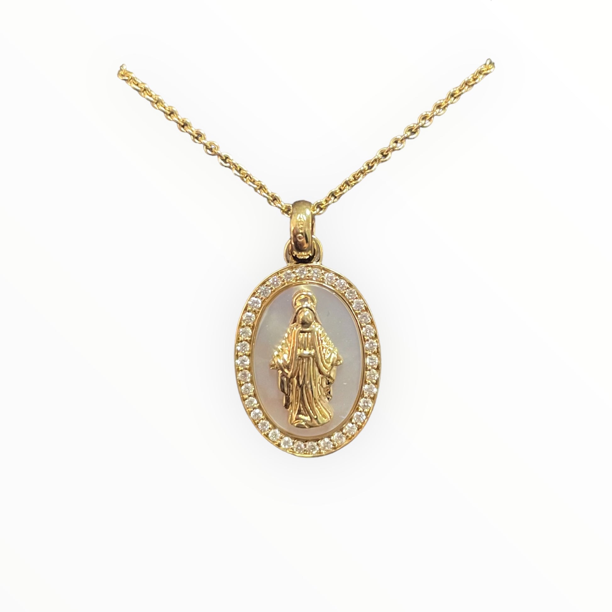 Girocollo con Madonna in oro, diamanti e madreperla Crivelli 289-vp8940-oro