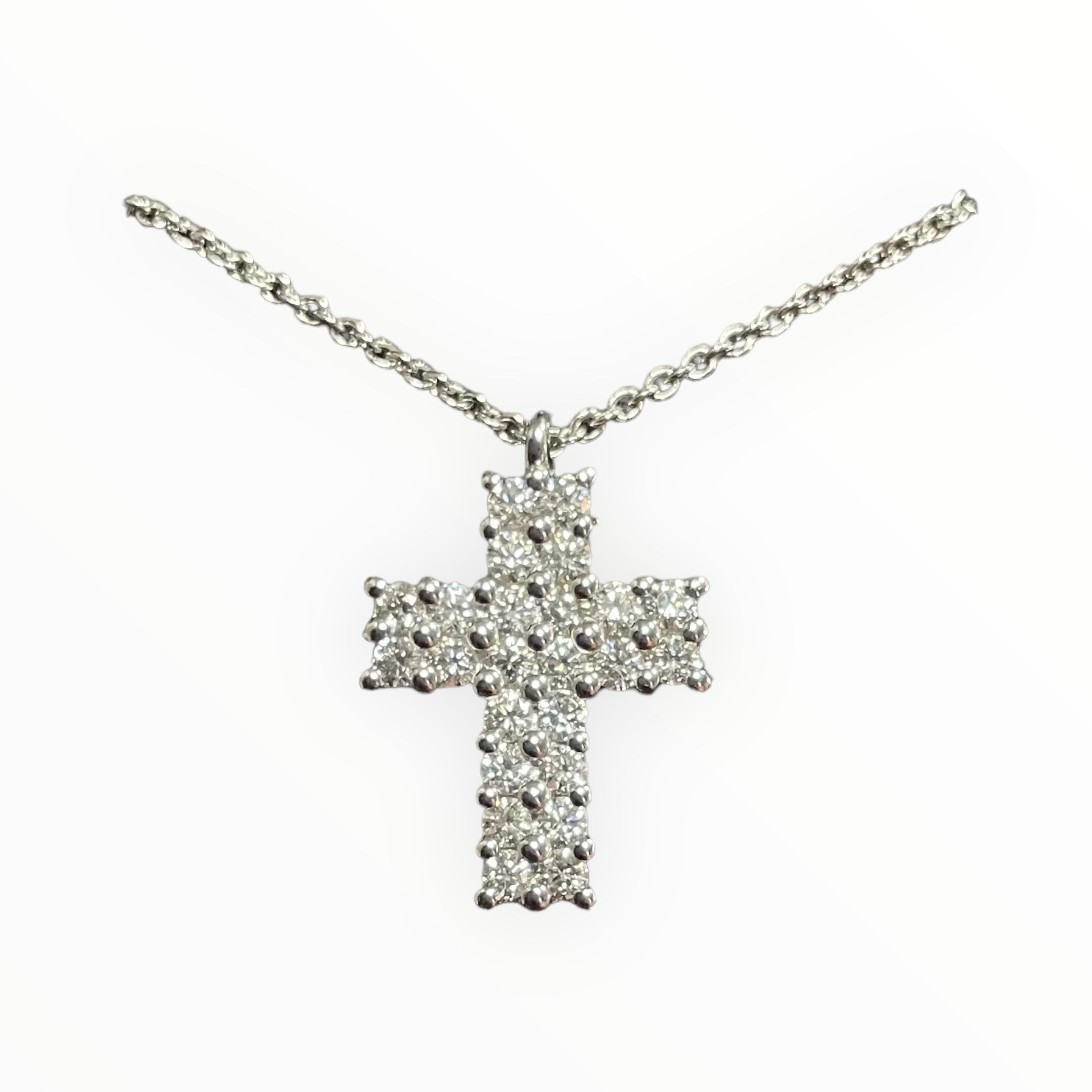 Girocollo con croce in oro bianco  e diamanti Crivelli 026-0612-7