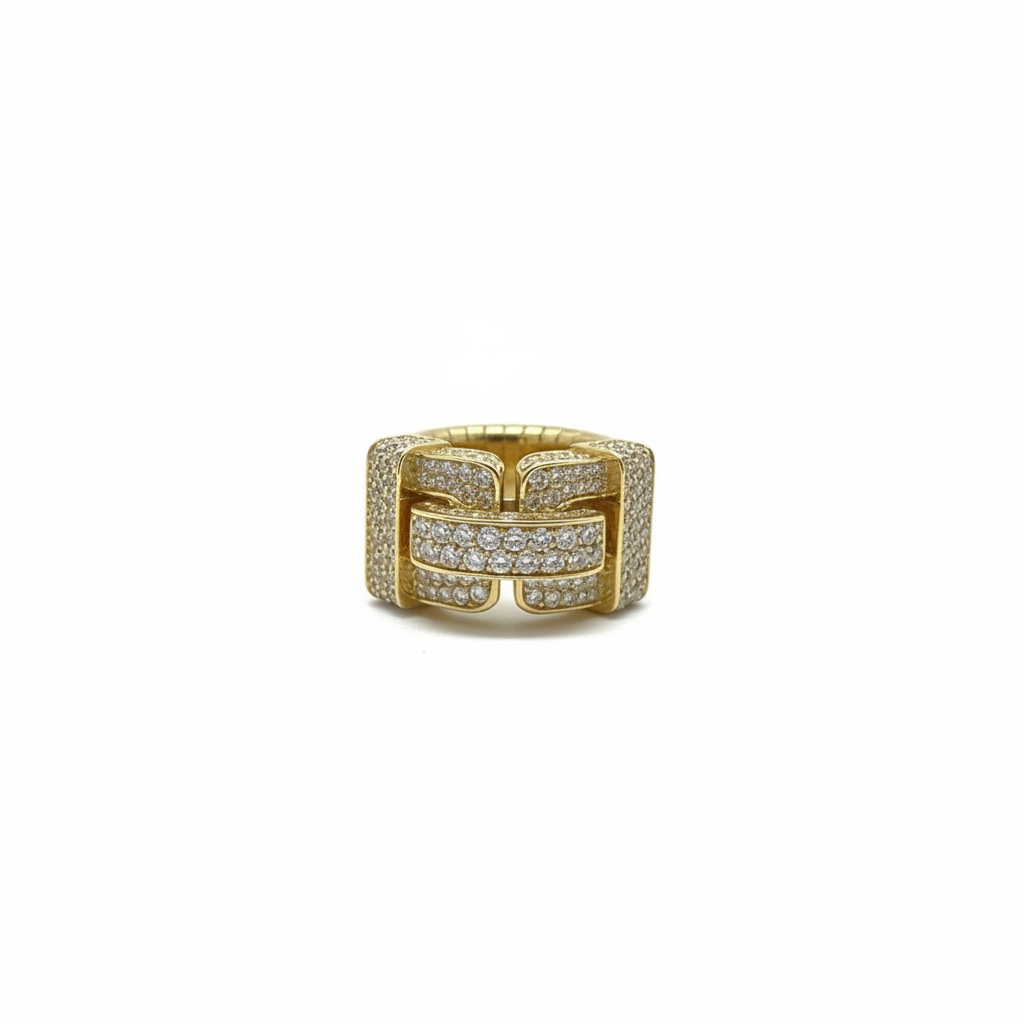 Anello  in oro giallo con diamanti  Crivelli